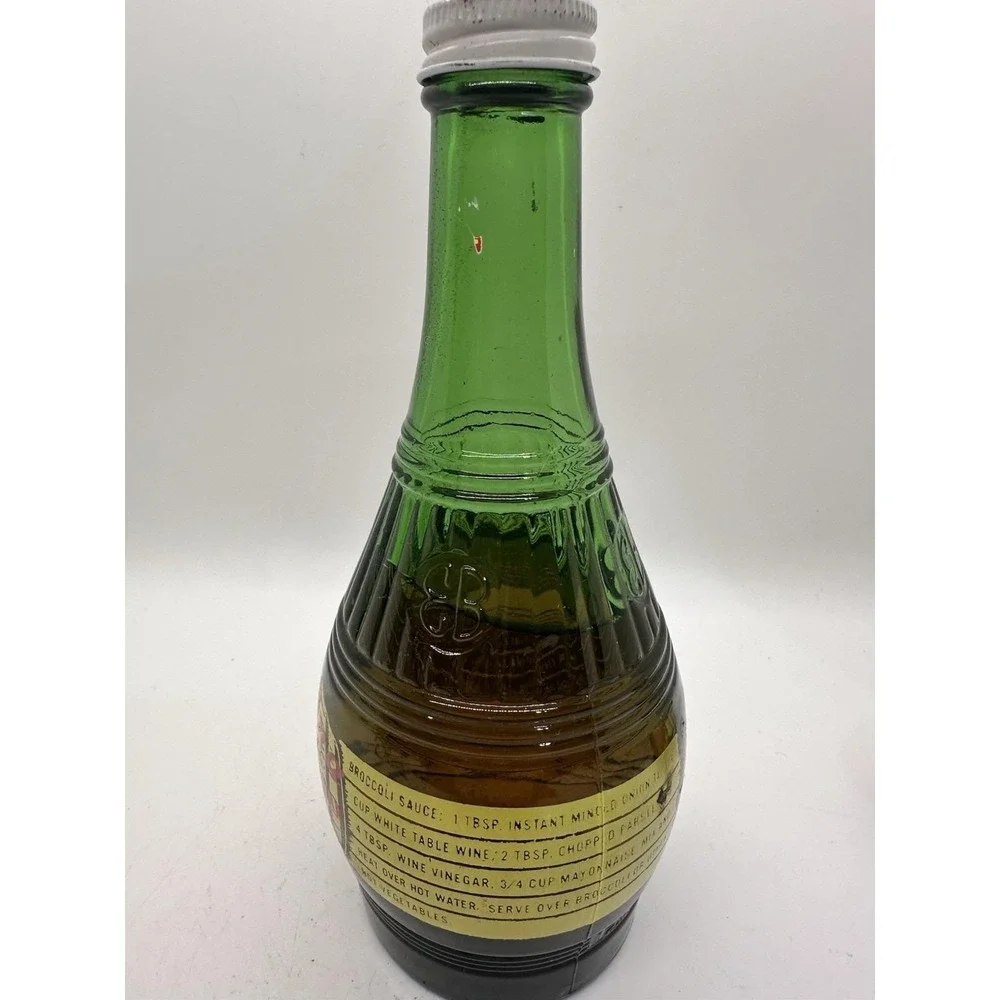 Vintage Regina Wine Vinegar w Garlic Green Glass‎ Bottle Queen of Flavor